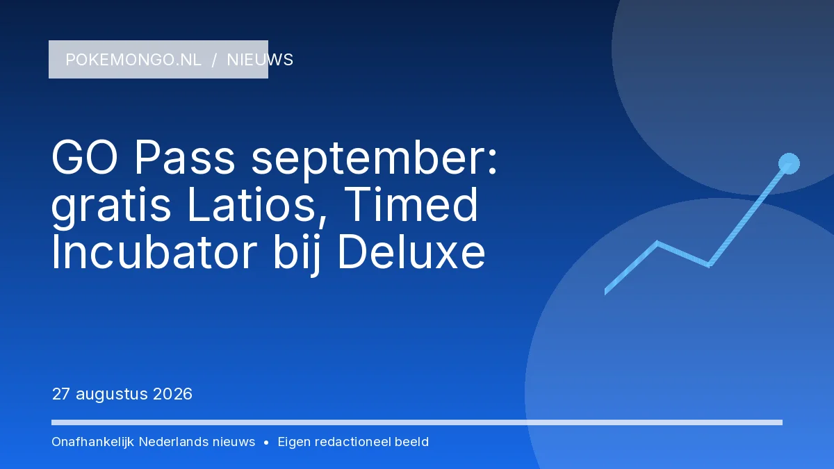 NIEUWS: GO Pass september: gratis Latios, Timed Incubator bij Deluxe